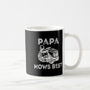 Papa Mows Funny Lawn Mower Father's Day Grandpa  Coffee Mug
