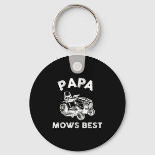 Papa Mows Funny Lawn Mower Father's Day Grandpa  Key Ring