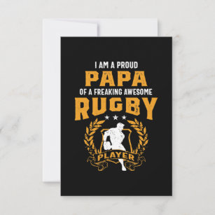 Papa of an Awesome Rugby Player RSVP Card