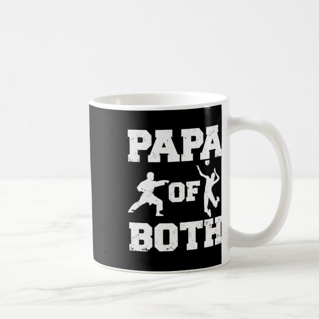 Papa Of Both Funny Volleyll And Karate Papa  Coffee Mug (Right)