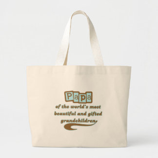 Papa of Gifted Grandchildren Large Tote Bag
