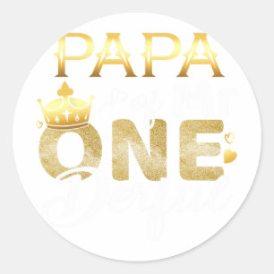 Papa Of Mr Onederful Birthday First One-derful Mat Classic Round Sticker