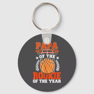 Papa Of Rookie 1st Basketball Bday Theme Matching  Key Ring
