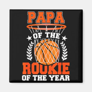 Papa Of Rookie 1st Basketball Bday Theme Matching  Magnet
