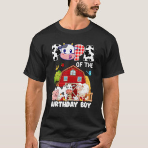 Papa Of The Birthday Boy Farming Cow Family Matchi T-Shirt