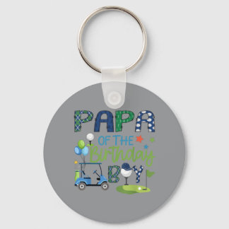 Papa Of The Birthday Boy Hole In One Golf Sport Key Ring