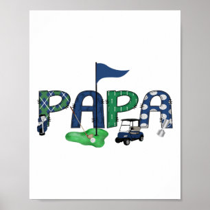 Papa Of The Birthday Boy Hole In One Golf Sport Ma Poster