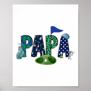 Papa Of The Birthday Boy Hole In One Golf Sport Ma Poster