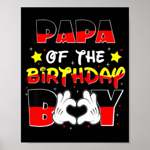 Papa Of The Birthday Boy Shirt Matching Grandson S Poster