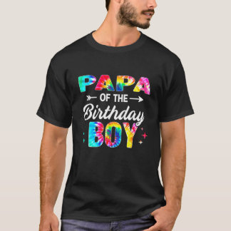 Papa Of The Birthday Boy Tie Dye Family Matching T-Shirt