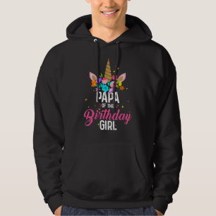 Papa Of The Birthday Girl Unicorn Birthday Hoodie