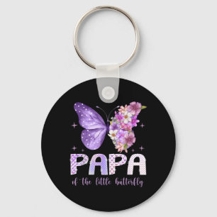 Papa of The Little Butterfly 1st Birthday Girl Key Ring