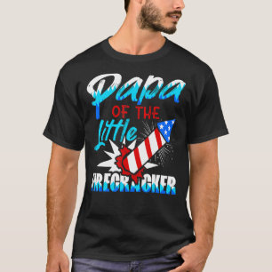 Papa Of The Little Firecracker 4th Of July Birthda T-Shirt