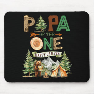 Papa of the one happy camper 1st birthday camping  mouse pad