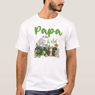 Papa of the Wild One Matching Family Safari  T-Shirt
