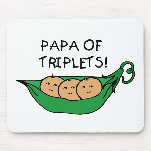 Papa of Triplets Pod Mouse Pad (Front)