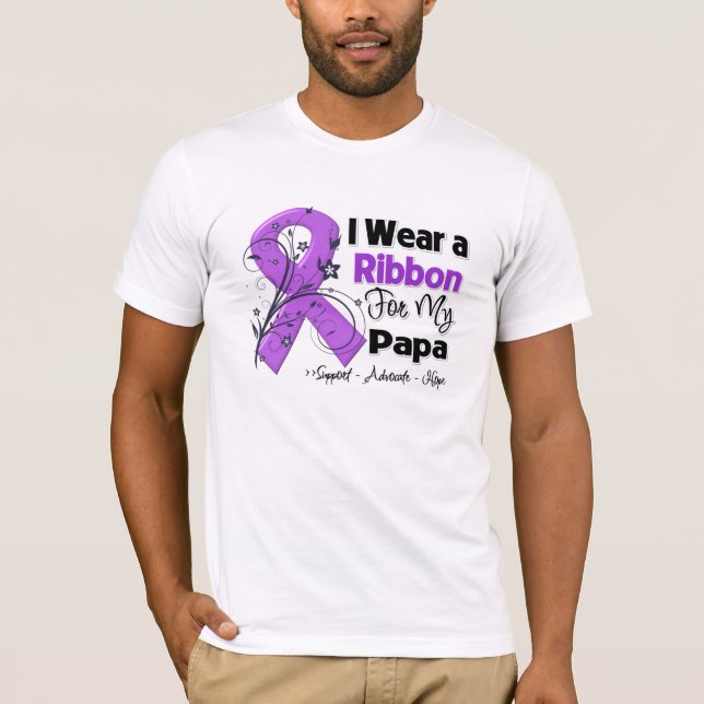 Papa - Pancreatic Cancer Ribbon T-Shirt (Front)
