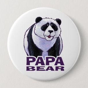 Papa Panda Bear 10 Cm Round Badge