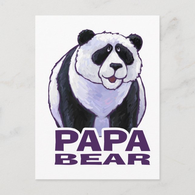 Papa Panda Bear Postcard (Front)