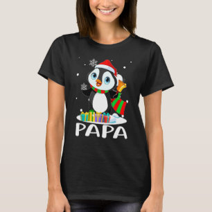 Papa Penguins Santa Hat  Christmas Matching Family T-Shirt