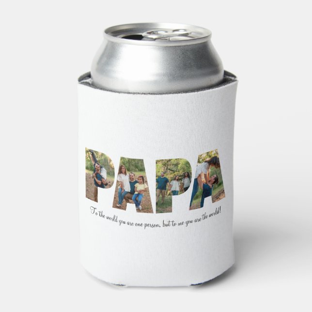 Papa Photo Collage Cooler for Father's day (Can Front)