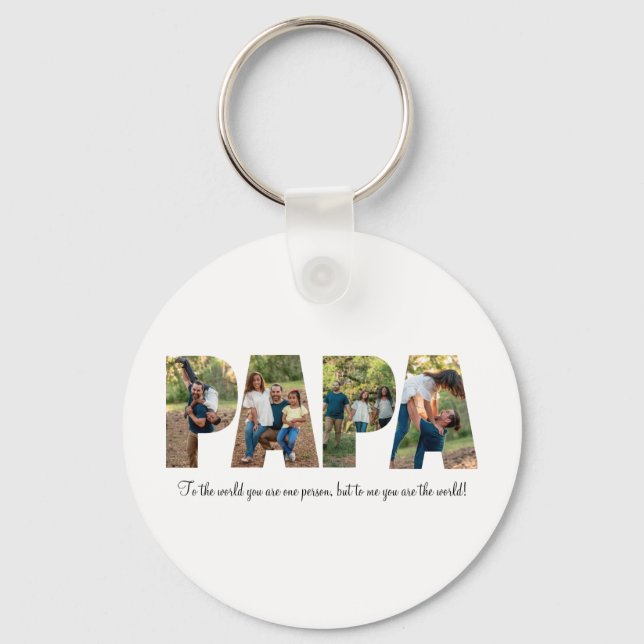 Papa Photo Collage Keychain for Father's day (Front)