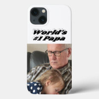 Papa photo with black text iPhone case