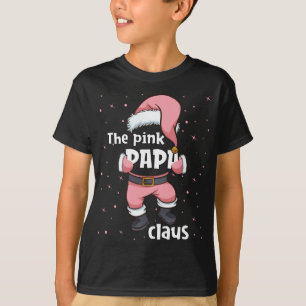 Papa Pink Santa Claus Family Matching Christmas Pa T-Shirt
