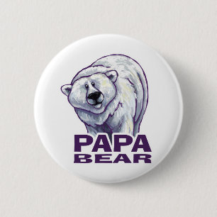 Papa Polar Bear 6 Cm Round Badge