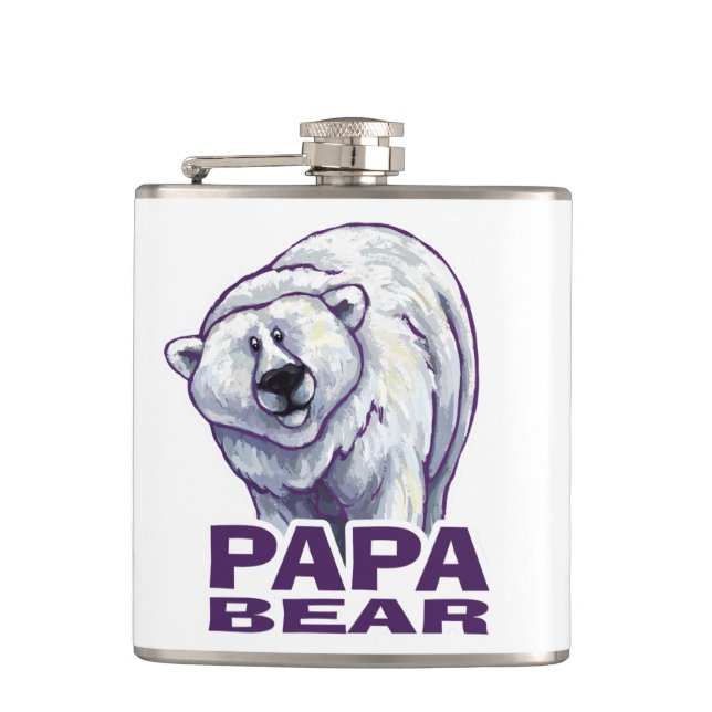 Papa Polar Bear Hip Flask (Front)