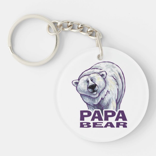 Papa Polar Bear Key Ring (Front)
