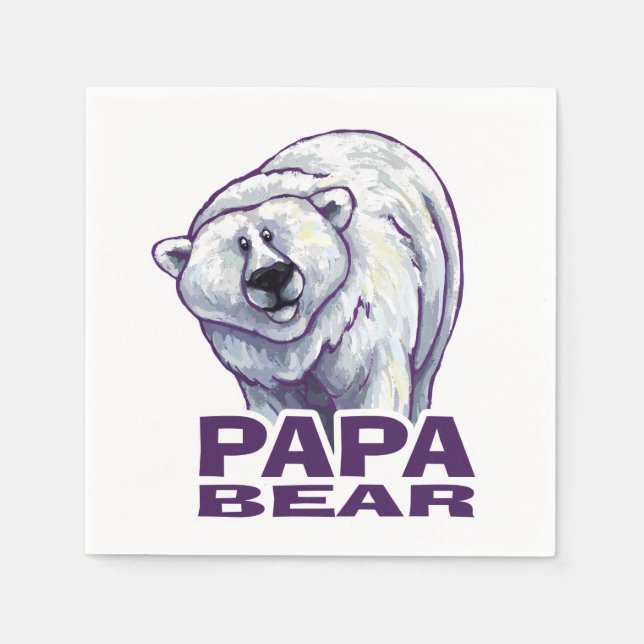 Papa Polar Bear Napkin (Front)