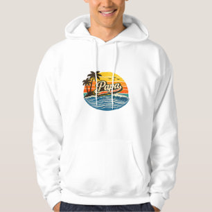 Papa Retro Sunset Name Design Hoodie