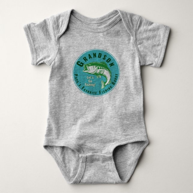 Papa’s Favourite Fishing Buddy Baby Bodysuit (Front)