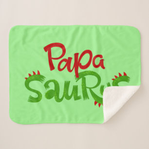 Papa Saurus Graphic Sherpa Blanket