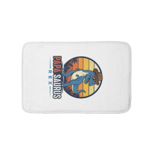 Papa Saurus Rex Cowboy Dinosaur Vintage Shirt_1 Bath Mat