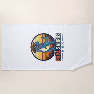 Papa Saurus Rex Cowboy Dinosaur Vintage Shirt_1 Beach Towel