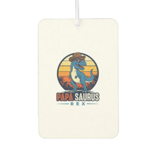 Papa Saurus Rex Cowboy Dinosaur Vintage Shirt_1 Car Air Freshener