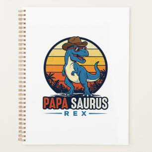 Papa Saurus Rex Cowboy Dinosaur Vintage Shirt_1 Planner