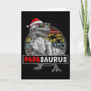 Papa Saurus T Rex Dinosaur Christmas Family Matchi Card