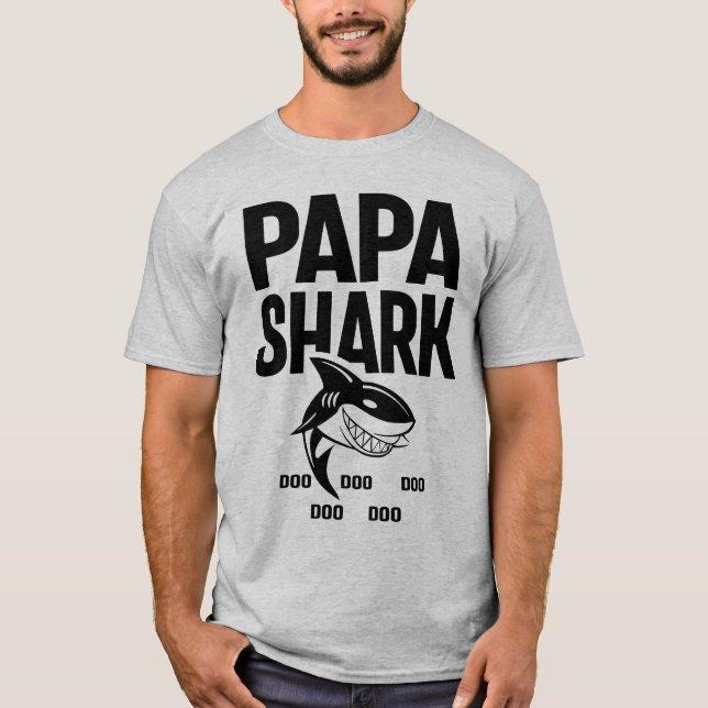 Papa Shark T-Shirt Doo Doo Doo Fathers Day (Front)