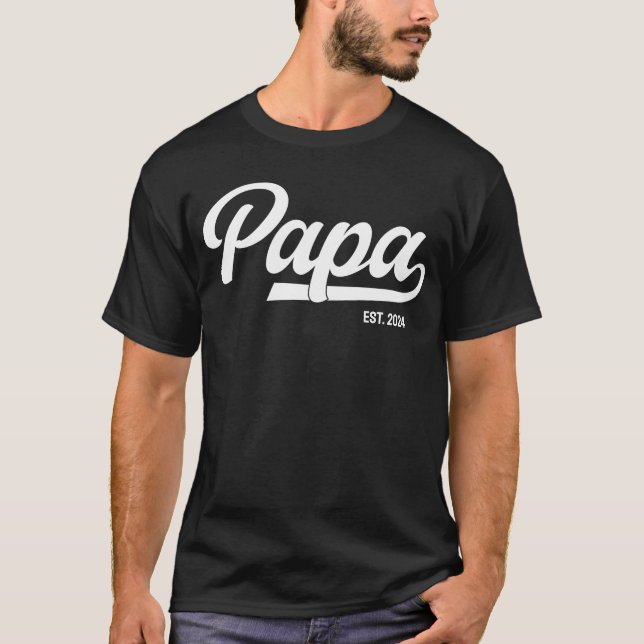 Papa Shirt - Papa Gifts - Est -  Custom Gift (Front)