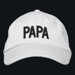 Papa Simple Trendy Modern Typography Custom Embroidered Hat<br><div class="desc">Papa Simple Trendy Modern Typography Custom Embroidered Baseball Cap features the simple modern embroidered text "Papa". Perfect as a gift for Papa for Father's Day,  Christmas,  birthday and more. Created by Evco Studio www.zazzle.com/store/evcostudio</div>