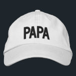 Papa Simple Trendy Modern Typography Custom Embroidered Hat<br><div class="desc">Papa Simple Trendy Modern Typography Custom Embroidered Baseball Cap features the simple modern embroidered text "Papa". Perfect as a gift for Papa for Father's Day,  Christmas,  birthday and more. Created by Evco Studio www.zazzle.com/store/evcostudio</div>