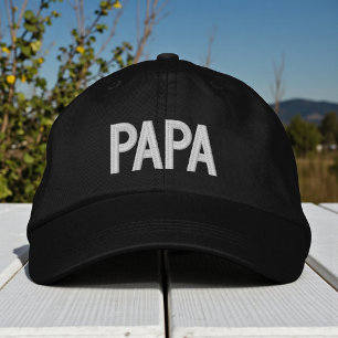Papa Simple Trendy Modern Typography Custom Embroidered Hat