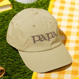 Papa Simple Trendy Modern Typography Custom Embroidered Hat