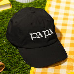 Papa Simple Trendy Modern Typography Custom Embroidered Hat<br><div class="desc">Papa Simple Trendy Modern Typography Custom Embroidered Baseball Cap features the simple modern embroidered text "Papa". Perfect as a gift for Papa for Father's Day,  Christmas,  birthday and more. Created by Evco Studio www.zazzle.com/store/evcostudio</div>