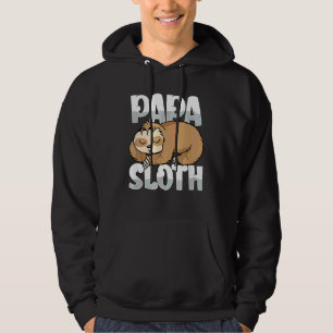 Papa Sloth Lazy Sloths  Daddy Cute Father's Day Sa Hoodie