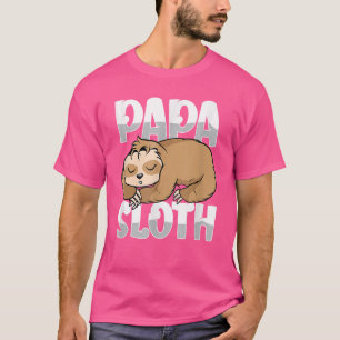 Papa Sloth Lazy Sloths  Daddy Cute Father's Day Sa T-Shirt