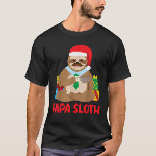 Papa Sloth Matching Family Pajama PJ Christmas T-Shirt